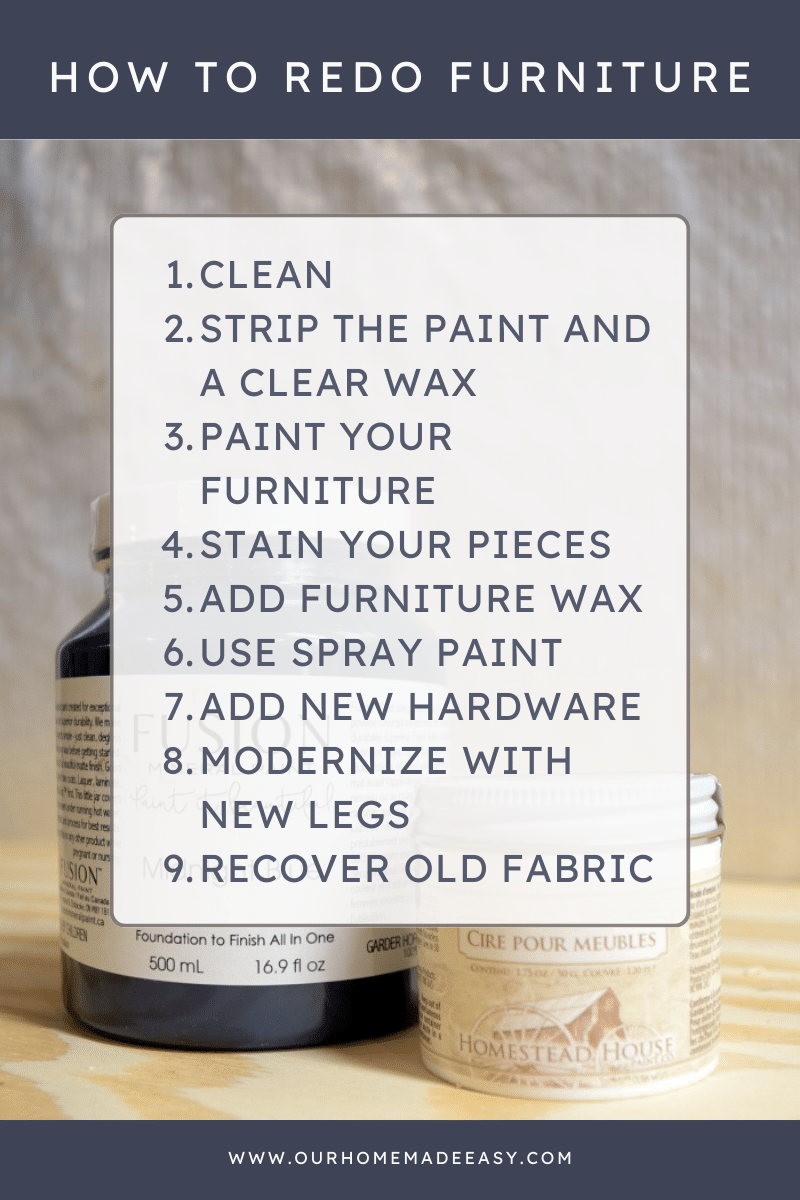 how to redo furniture idea list