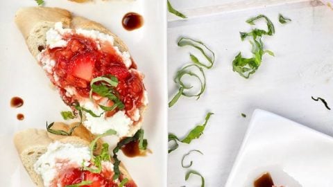 Image for Sweet Strawberry Bruschetta With Ricotta & Balsamic Glaze