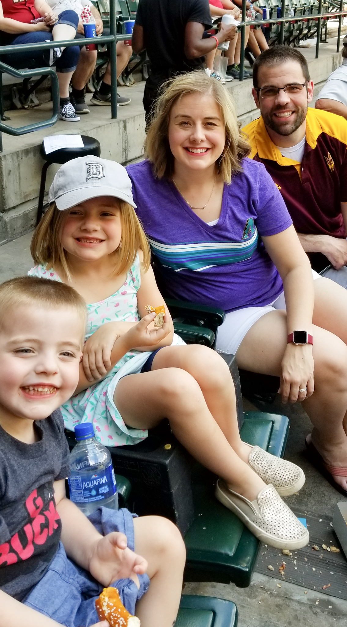 The Wise family enjoying an Arizona Diamondback's game in their temporary new home city of Phoenix