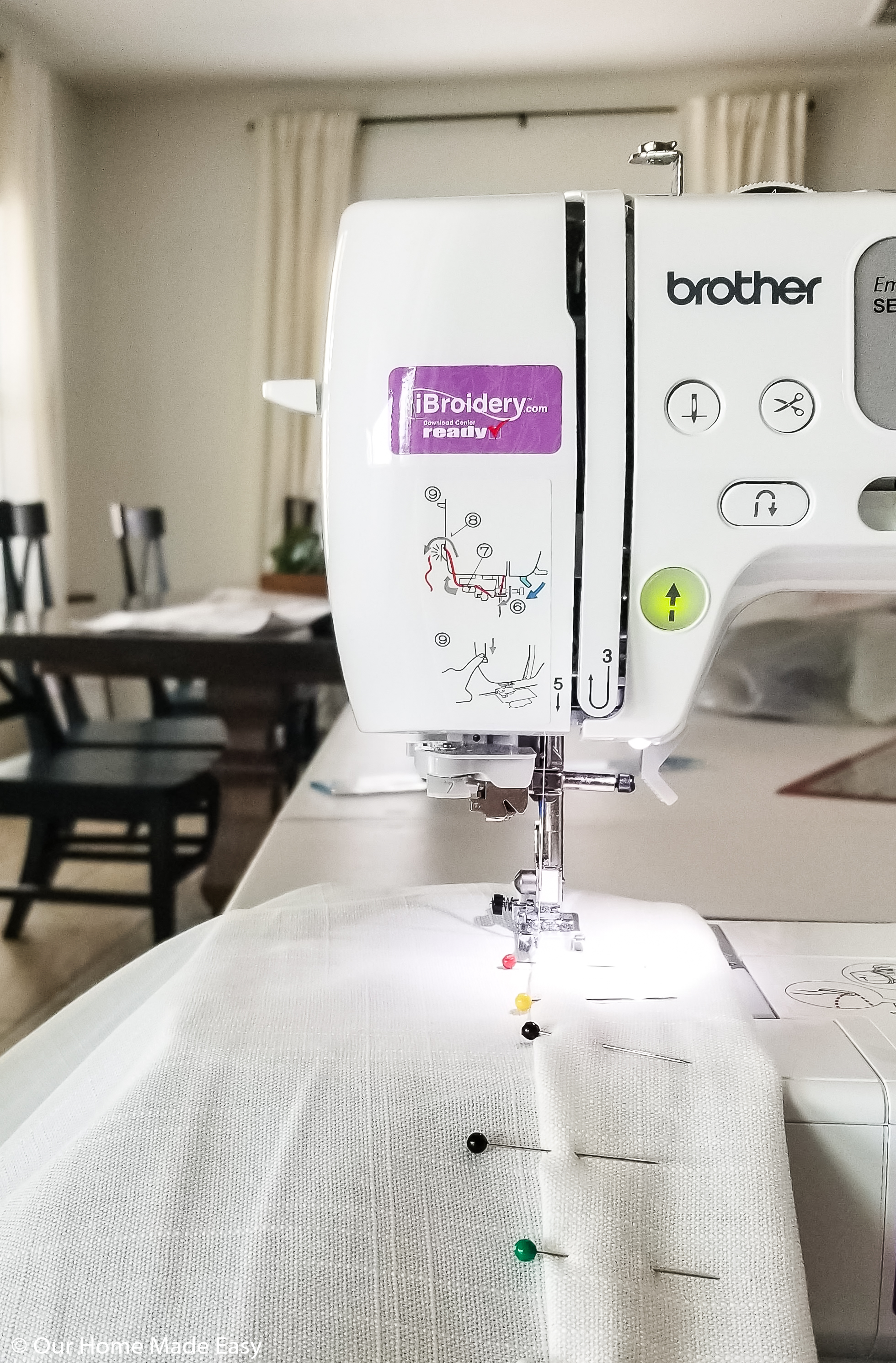 Hem all of your curtain panels using your sewing machine or no-sew hemming tape