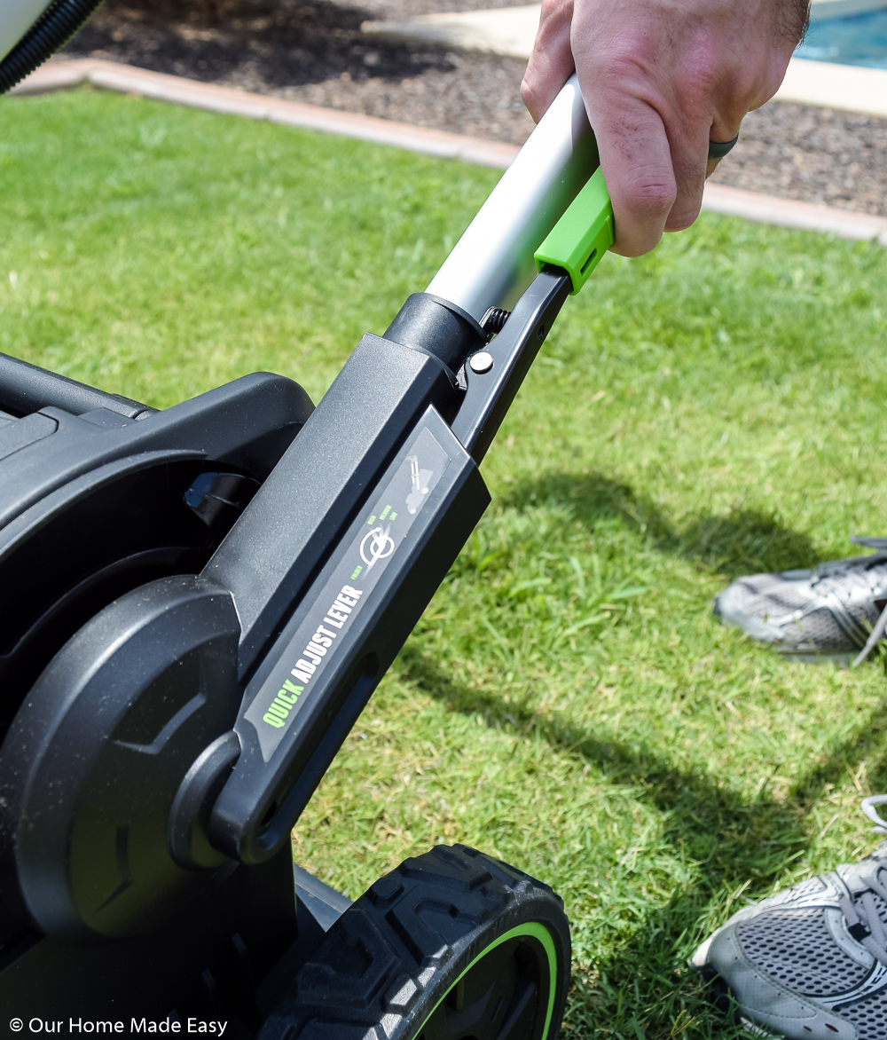 The EGO lawnmower is an easy tool that makes mowing the lawn a simple task