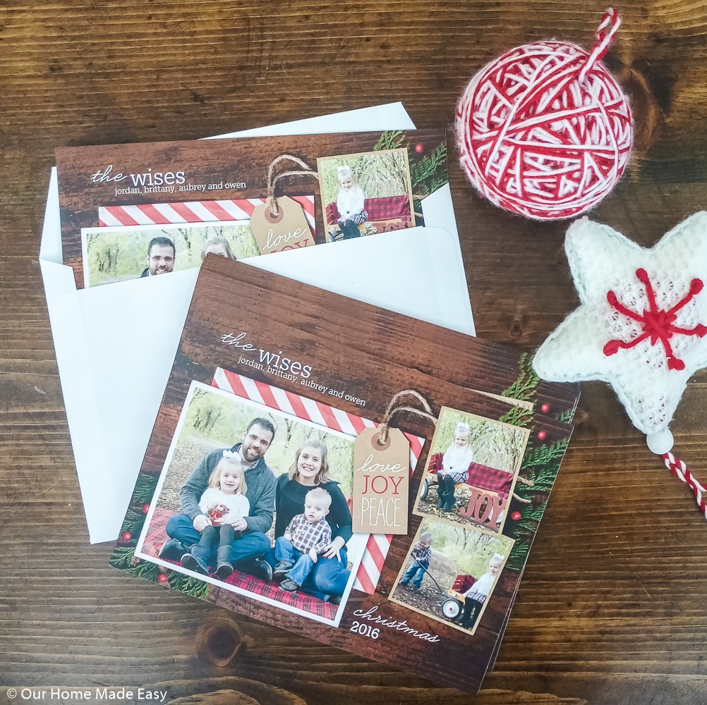 Christmas cards on top of a table