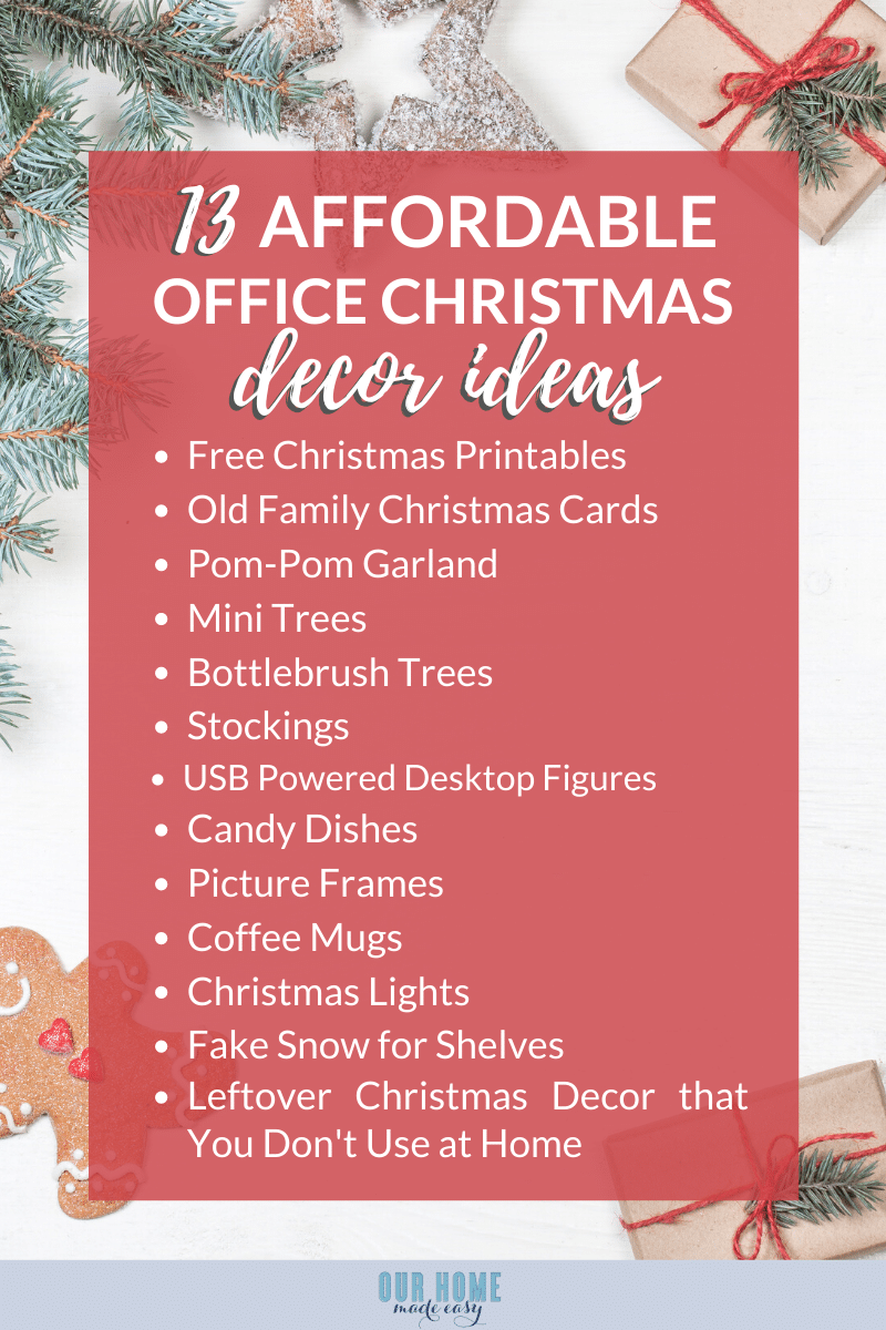 Here's a list of affordable office Christmas decorations that will deck your home office for Christmas on a budget!