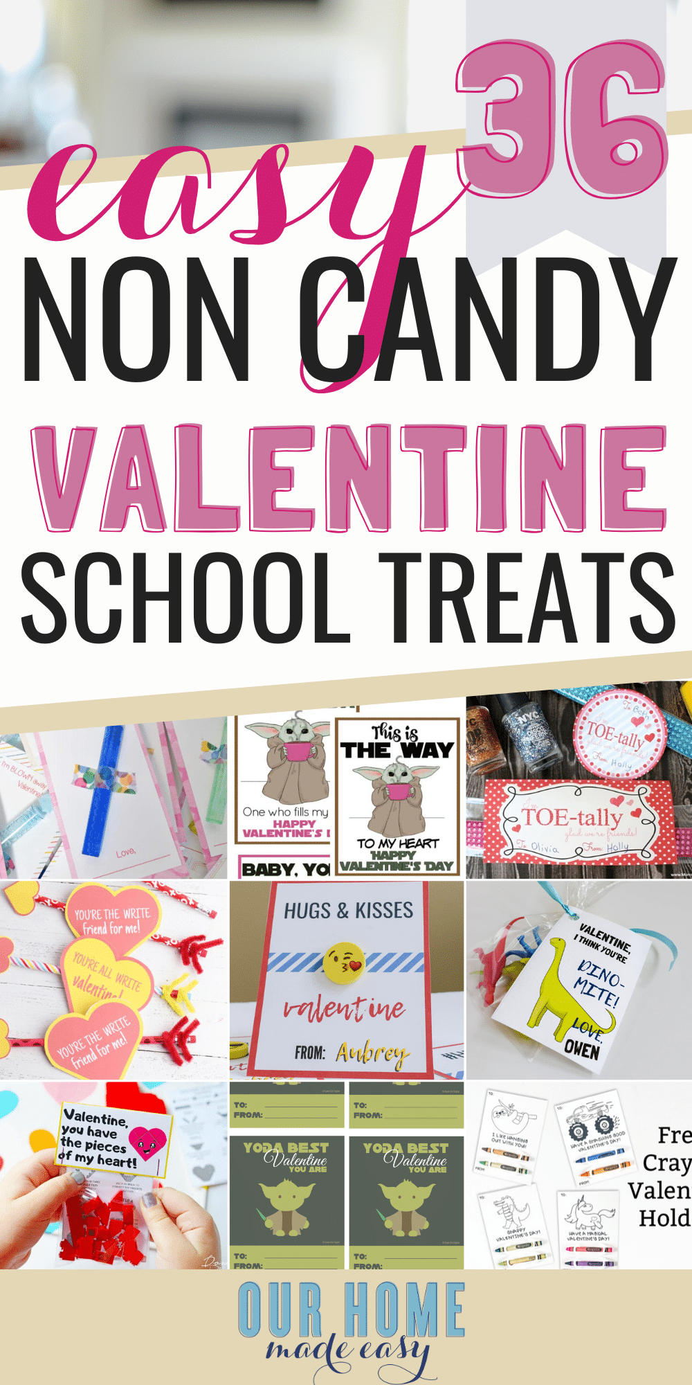 36 Easy Non-Candy Kids Valentines for School: Perfect Valentine's Day treats for school that don't involve any candy!