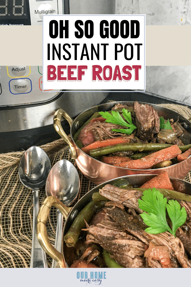 This instant pot beef roast will make a family favorite dinner in only an hour! It's perfect for busy nights when you crave comfort food. 