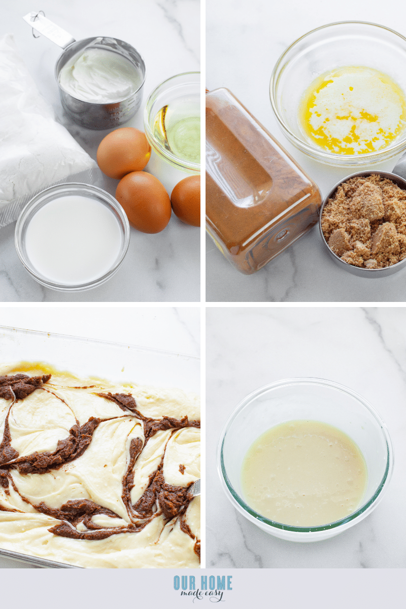 Ingredients for Cinnamon Roll Cake