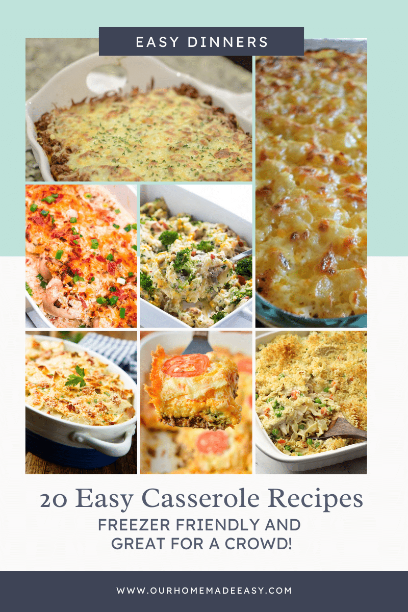 These easy casserole dinner recipes will be your go-to recipes for hosting big dinners or when you need a freezer ready meal. Comfort food ideas at its best!
