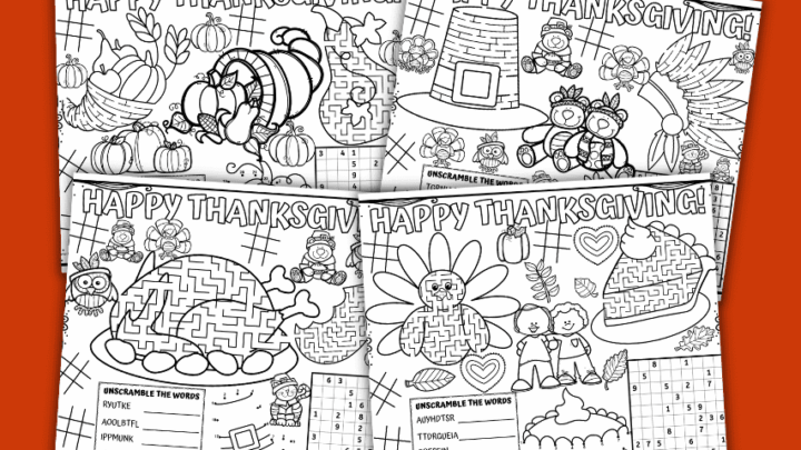 Image for 4 Free Thanksgiving Printable Placemats for Table Fun