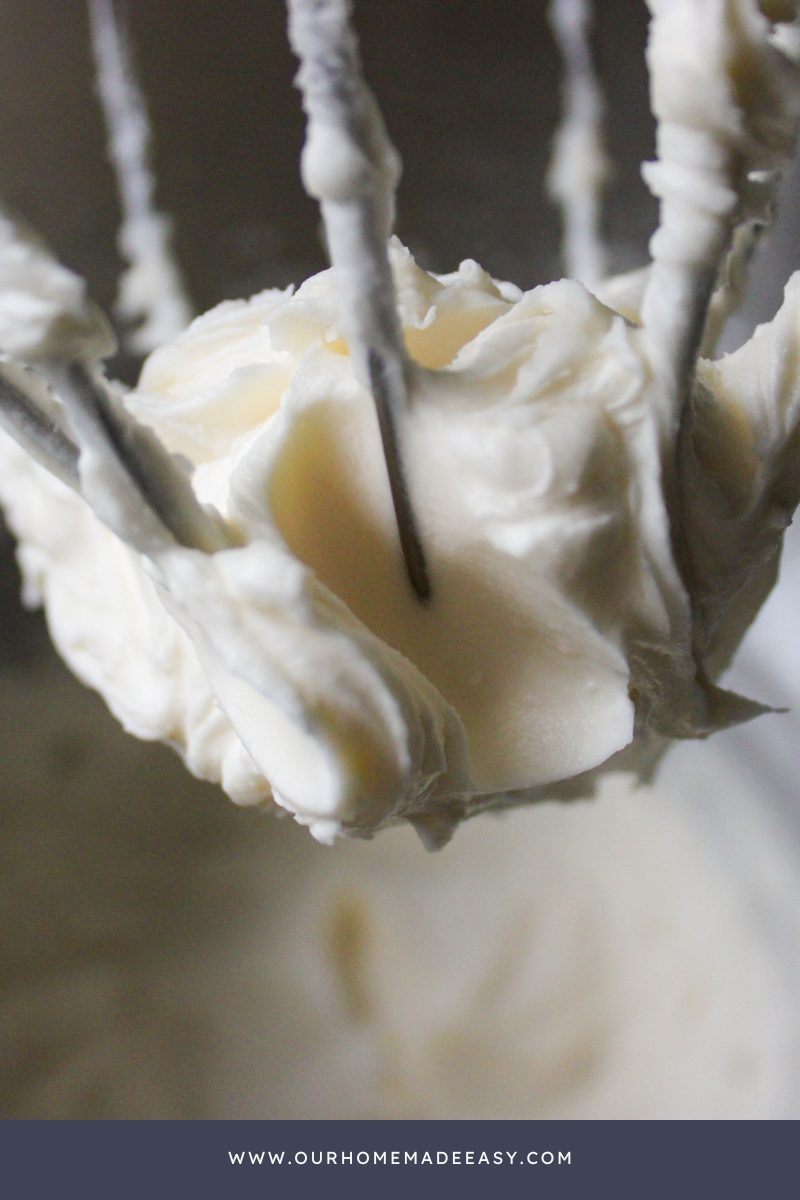 Brown Butter Frosting in stand Mixer