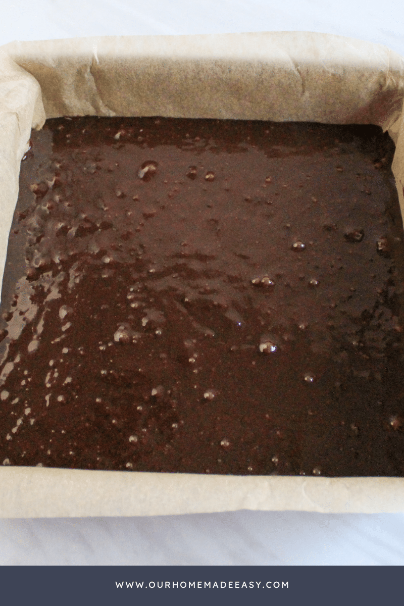 Brownie Ingredients Prep in pan