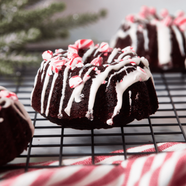 Christmas Bundt Cakes on cooling rack