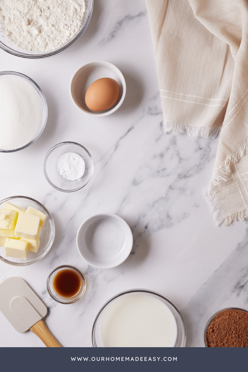 Bundt Cake Ingredients on table