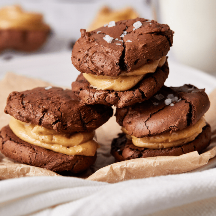 Brownie Chocolate Peanut Butter Sandwiches finished