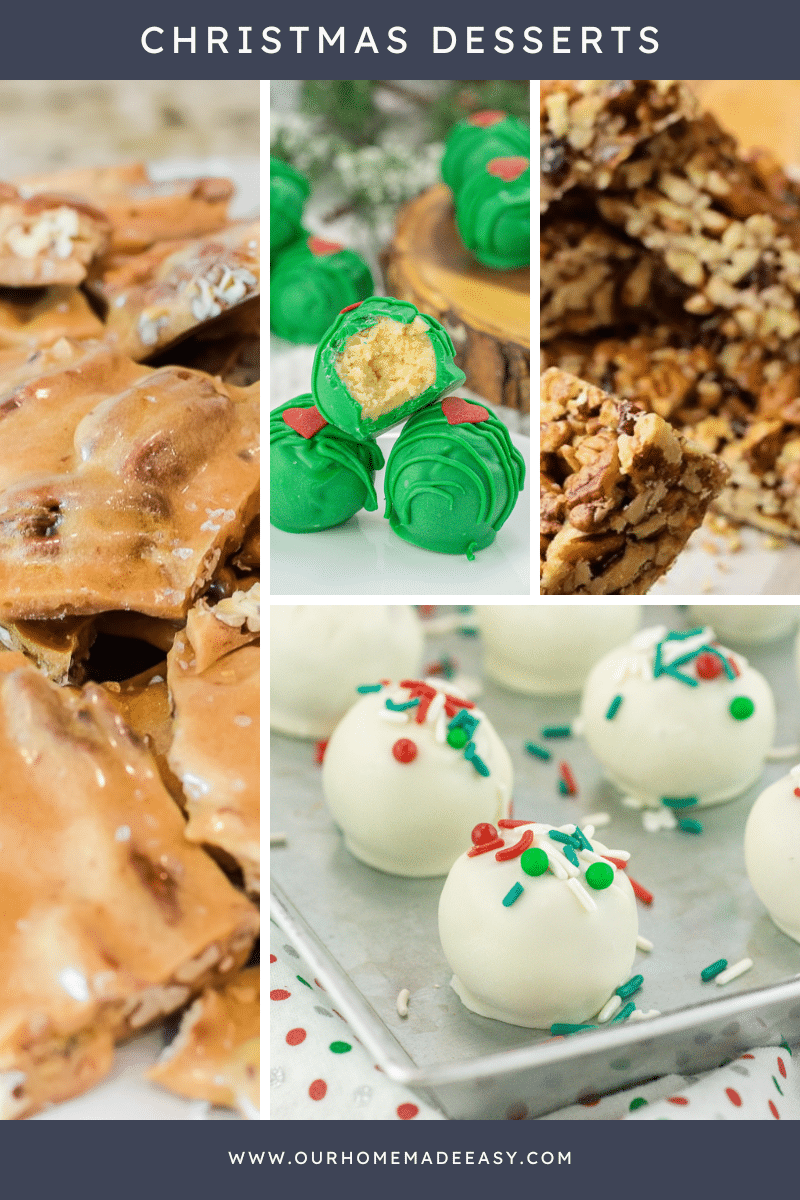 Christmas desserts in a collage