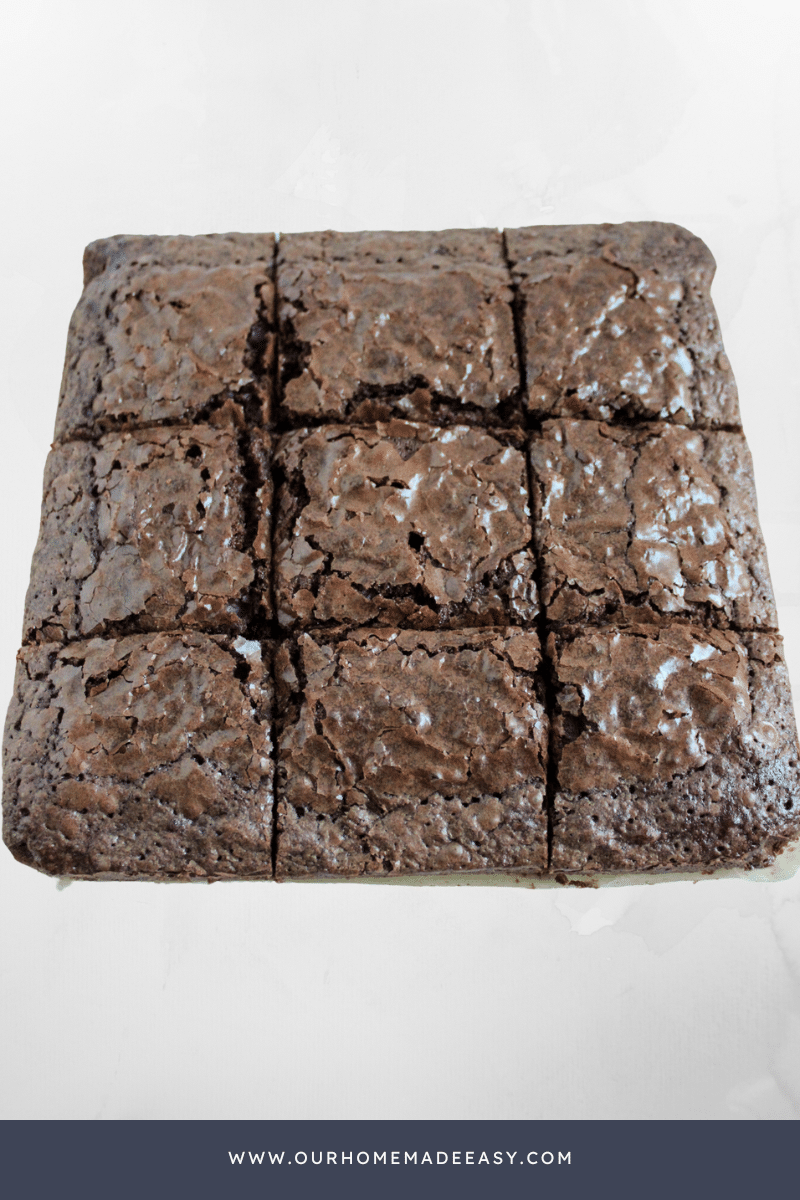 Cooled Brownies Cut