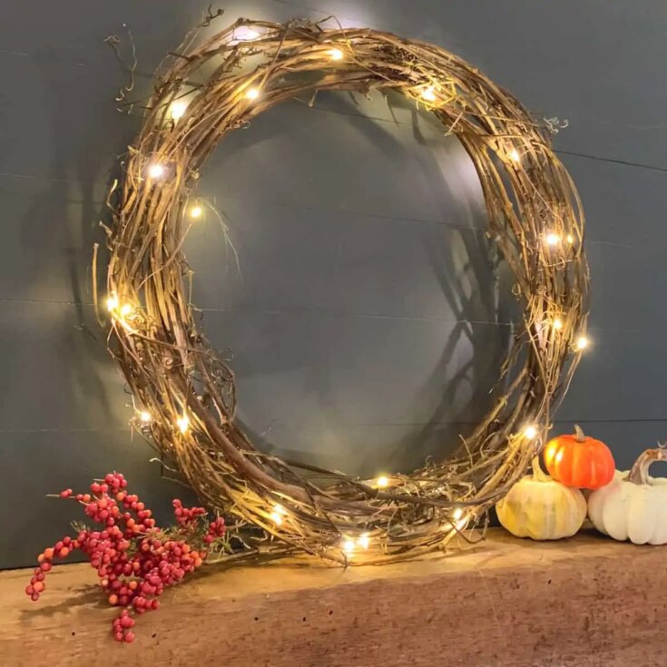 Image for How To Easily Make A Grapevine Wreath With Lights