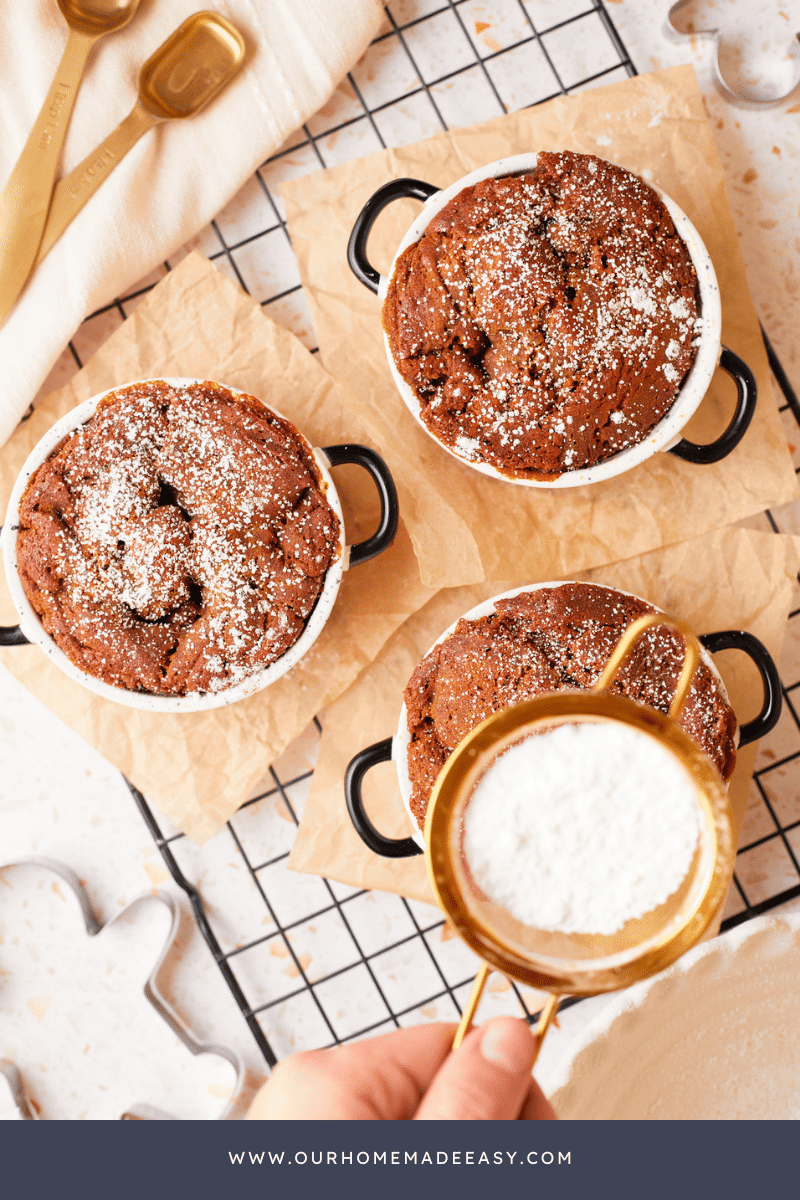 Gingerbread Pudding Cake sifted Powdered Sugar