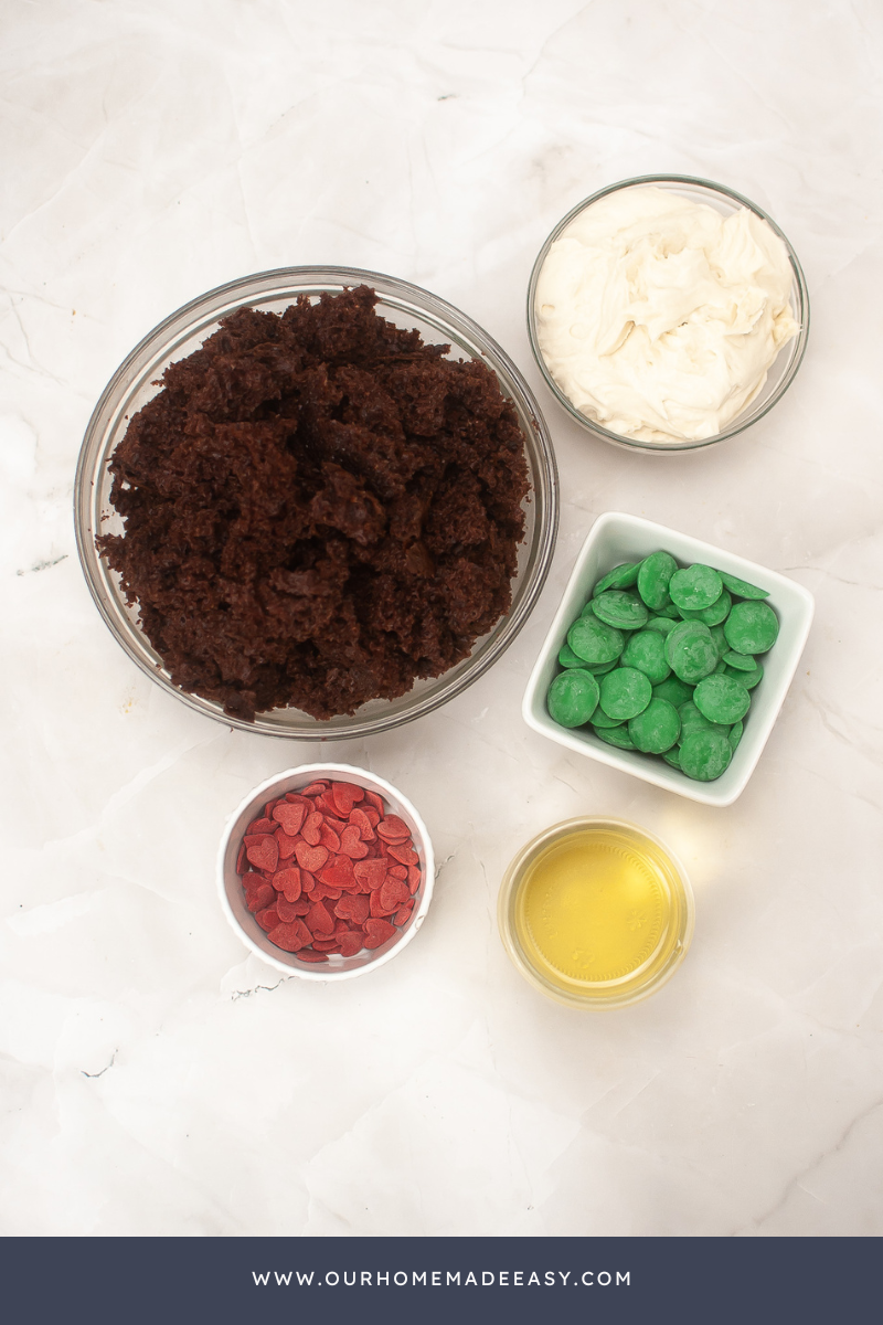 Chocolate Cake Mix Cake Pop Ingredients on Countertop