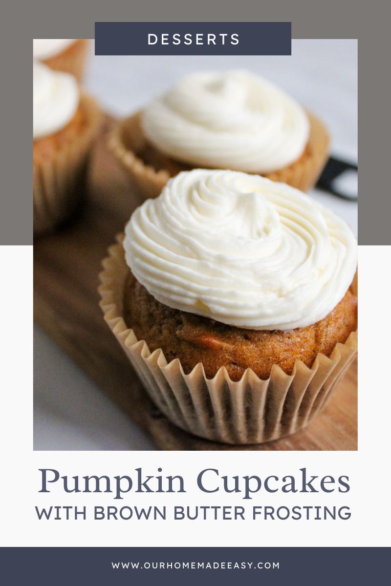 Pumpkin Cupcakes Brown Butter Frosting