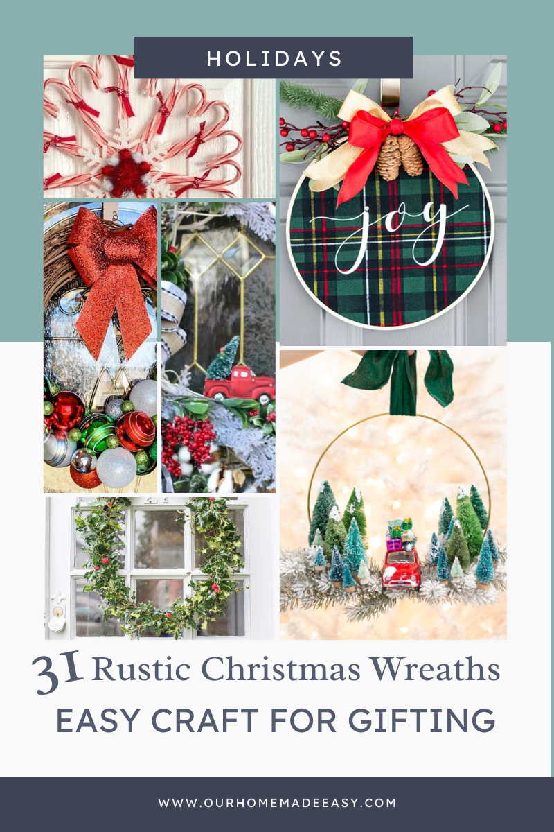 Rustic Christmas Wreath Ideas Hero collage