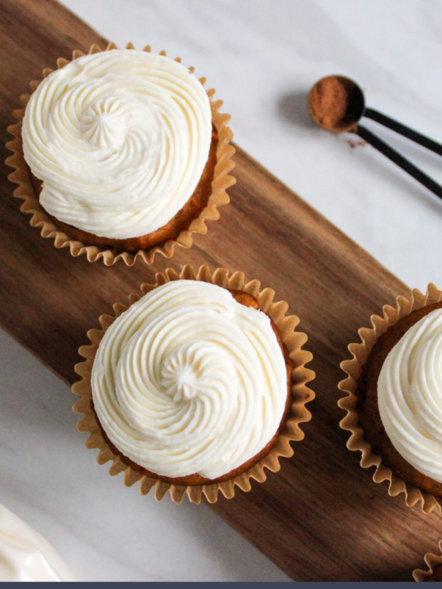 pumpkin cupcakes with brown butter frosting