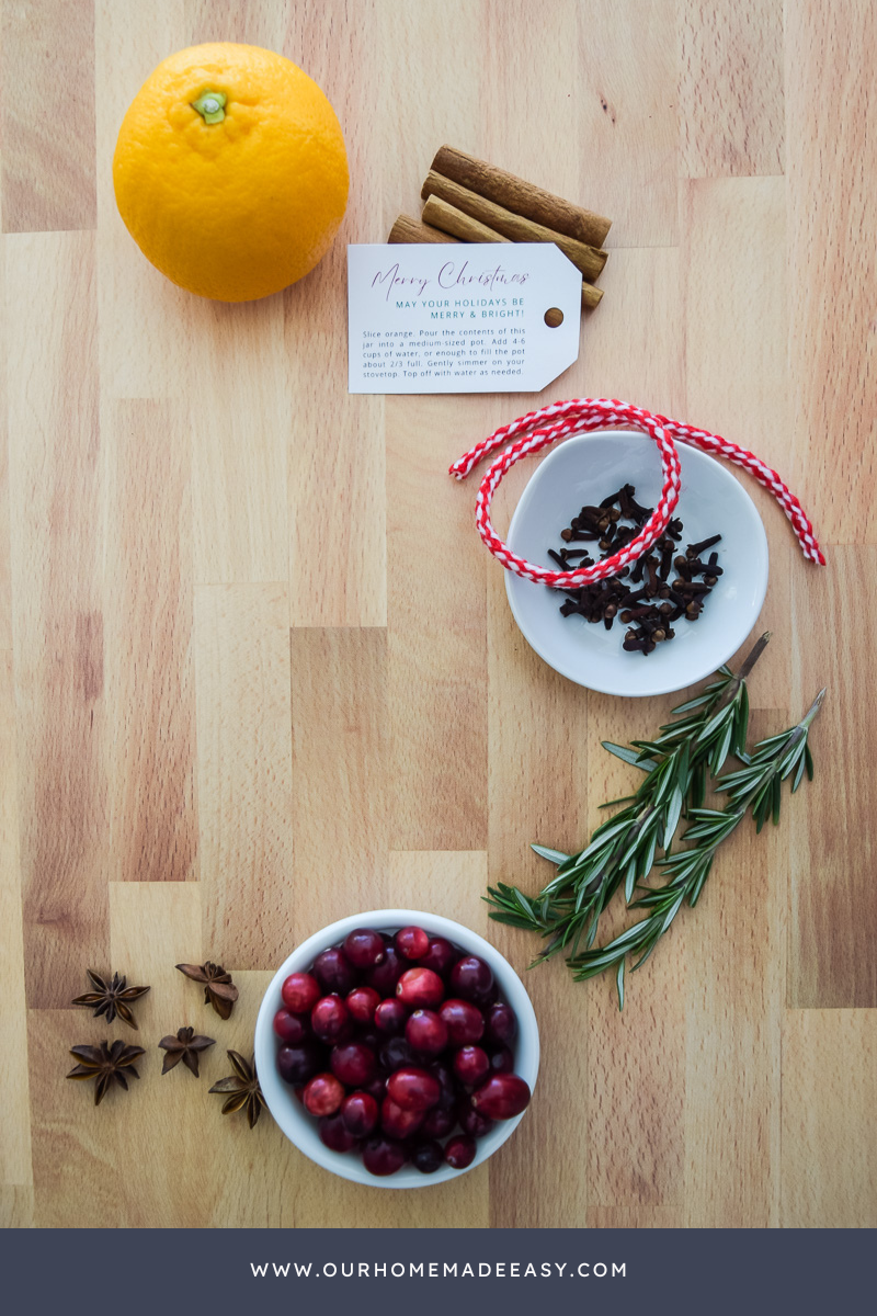 Christmas Simmer Pot Ingredients on counter
