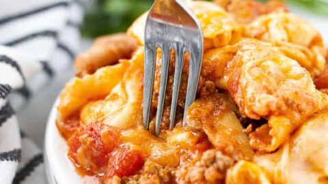 Image for Cheesy Crockpot Tortellini Recipe