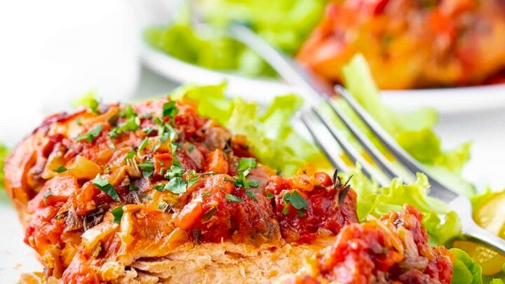 Image for Slow Cooker Chicken Cacciatore - Wholesome Yum - Easy healthy recipes. 10 ingredients or less.
