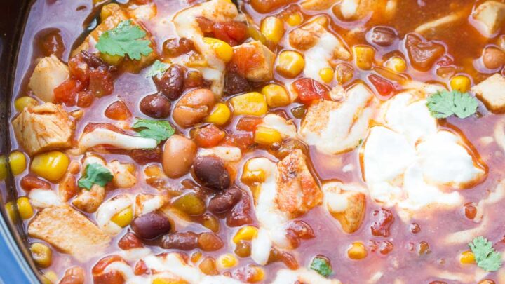 Image for Easy Slow Cooker Chicken Taco Soup (No Chopping) 