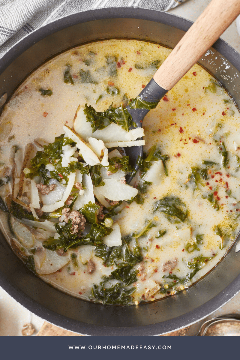 zuppa toscana in large saucepot