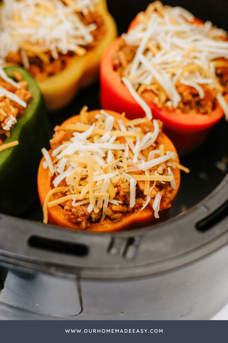 stuffed peppers in air fryer basket