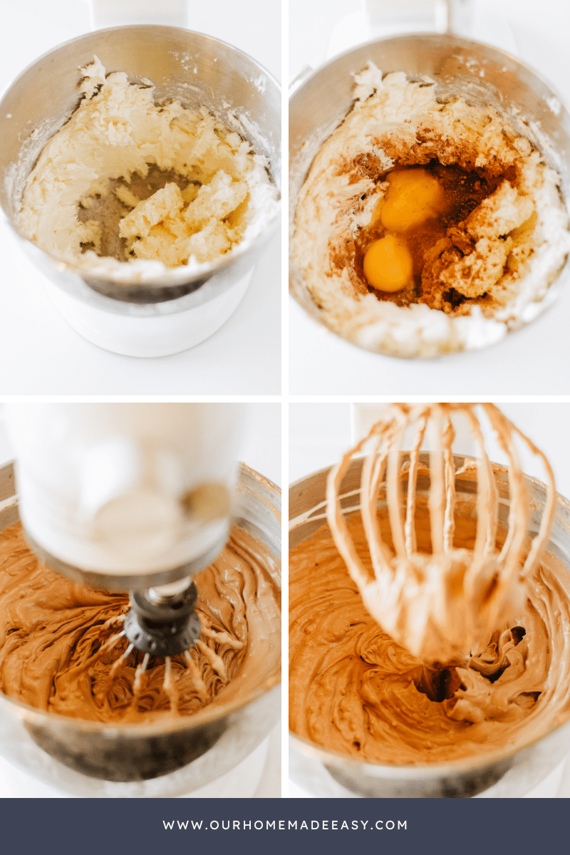 brownie chocolate cheesecake in process