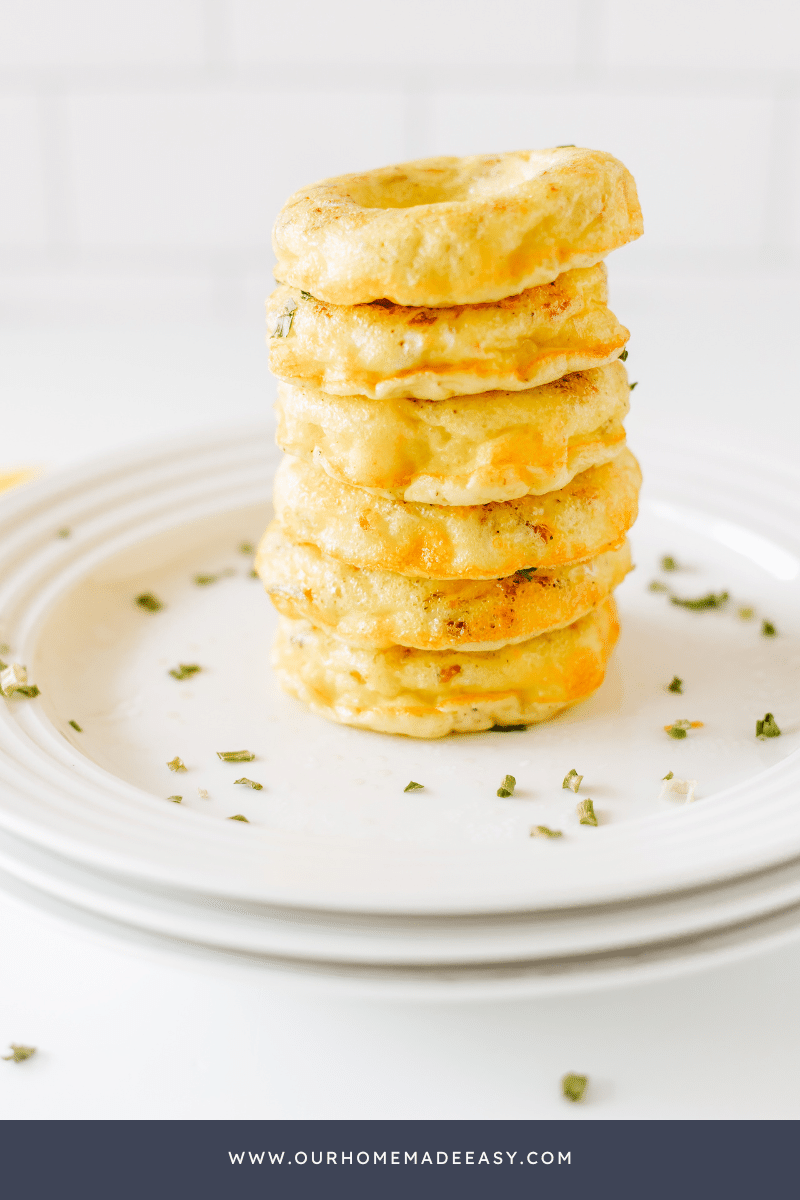 Dunkin Egg Bites stacked on plate