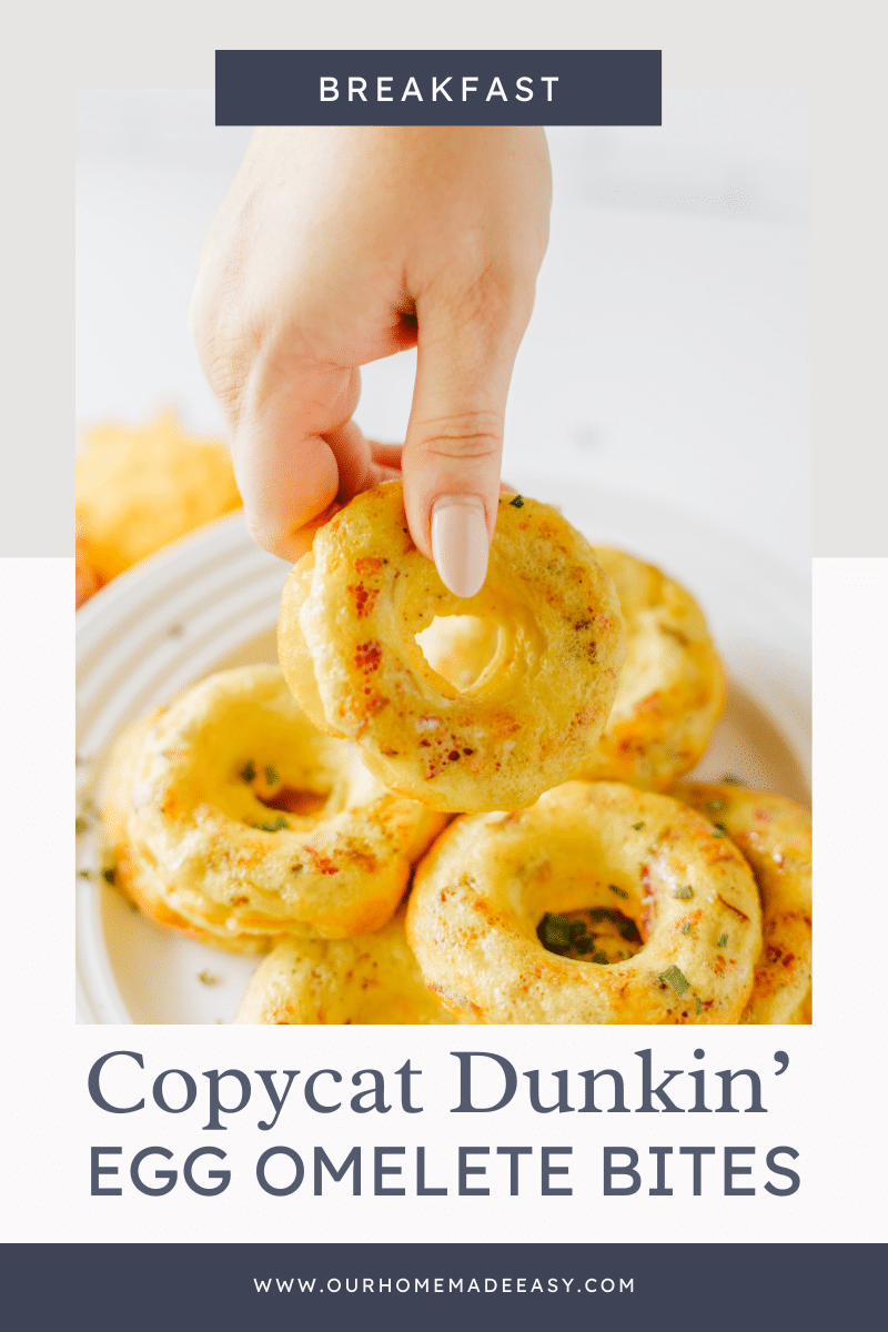 Dunkin Egg Bites on plate with text