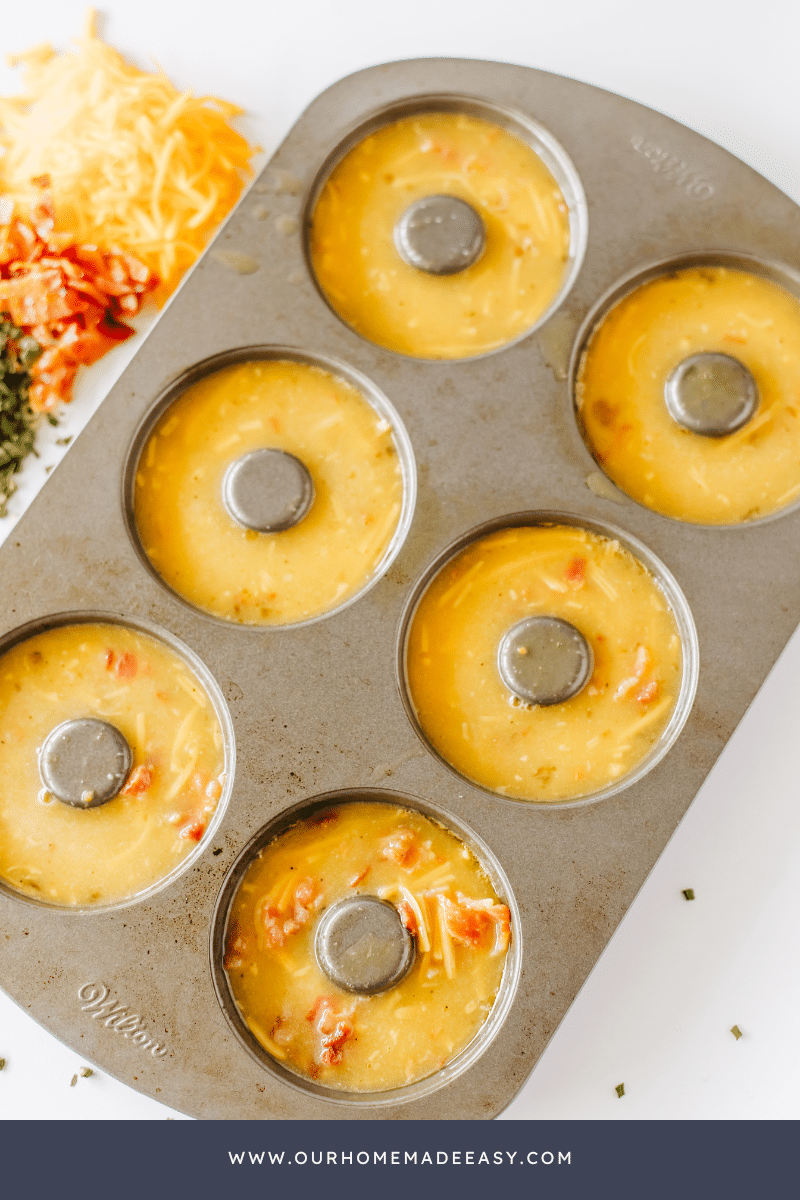 egg breakfast in donut pan