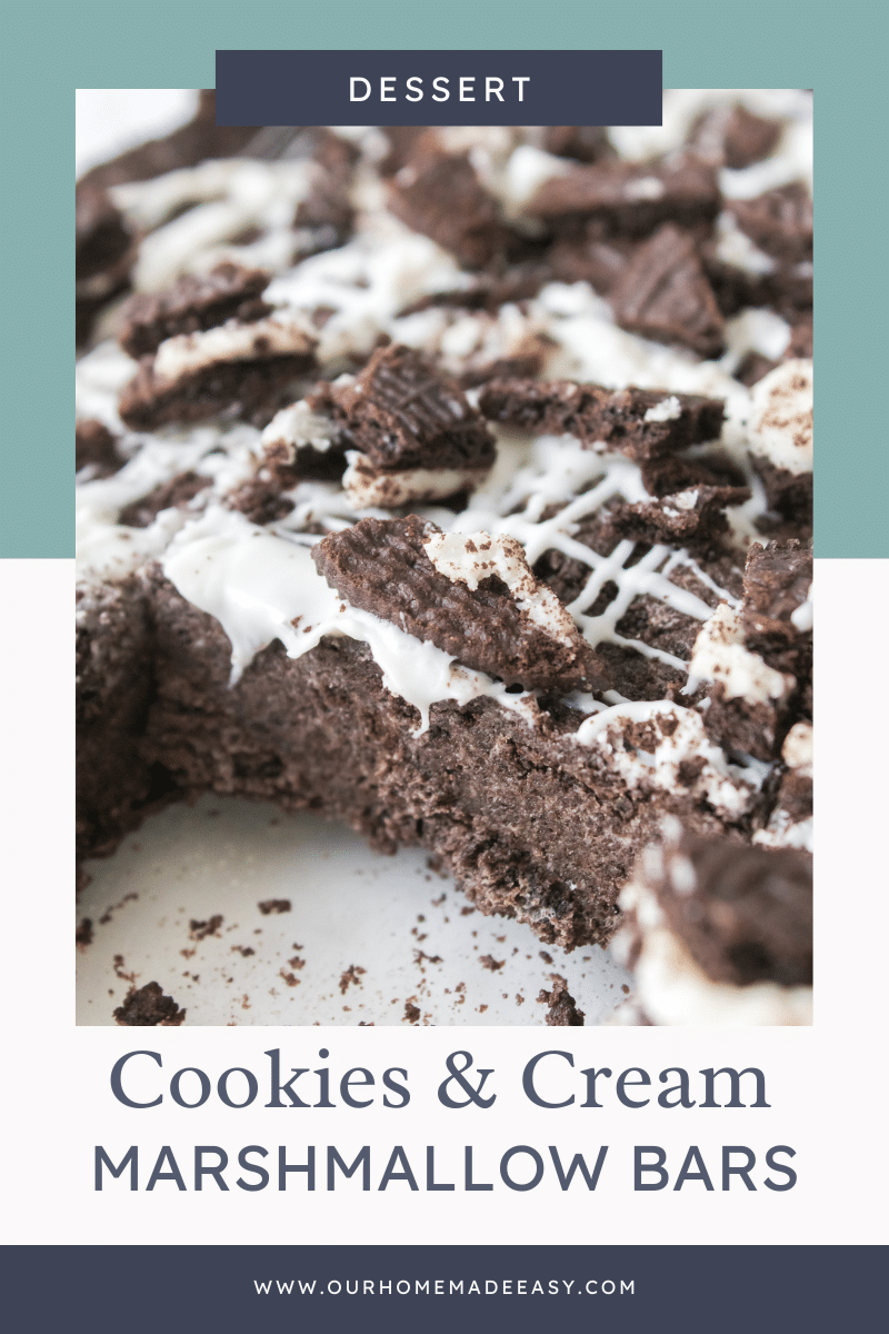 No Bake Oreo Bars In Pan with text