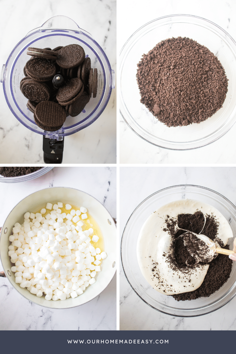 No Bake Oreo Bars In Progress