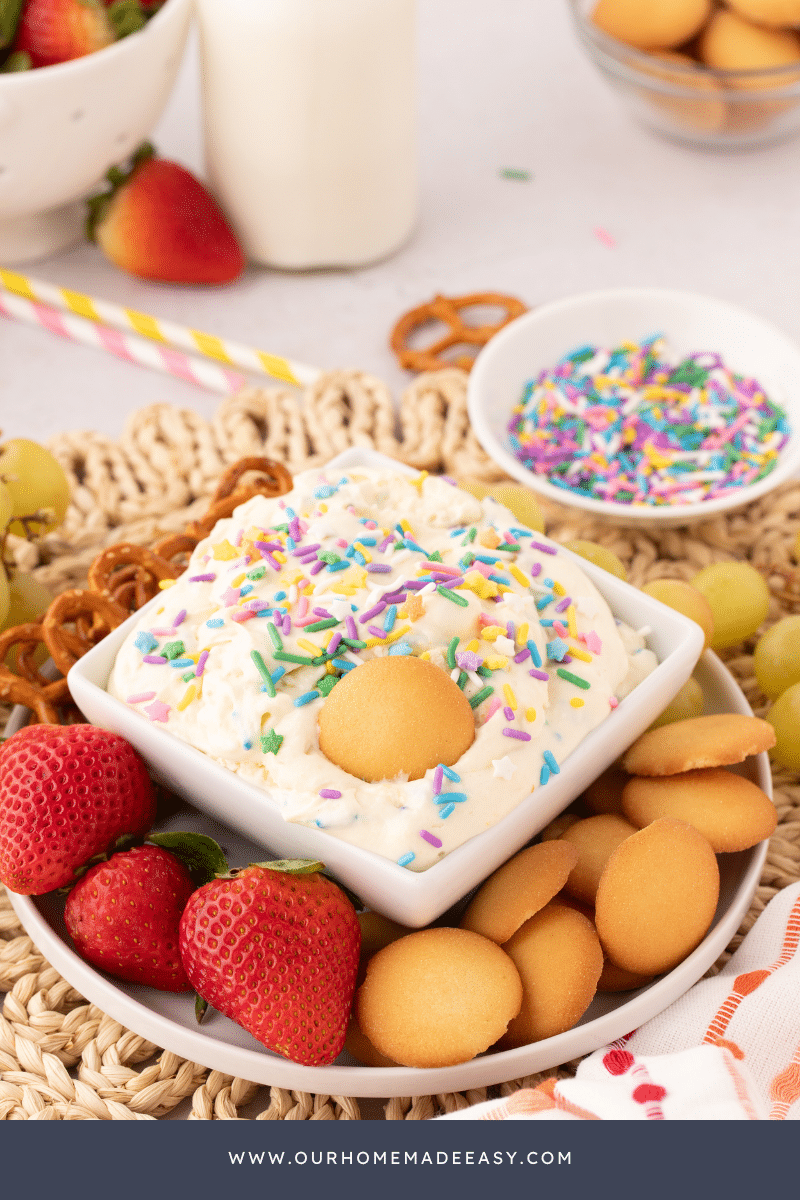 Cake Batter Dip and Vanilla wafer dippers