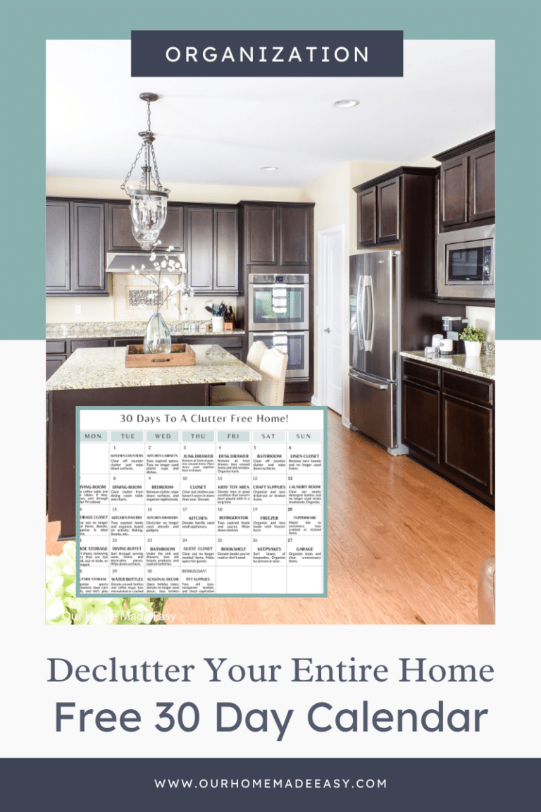 Start Today Printable 30 Day Declutter Challenge Calendar – Our Home ...