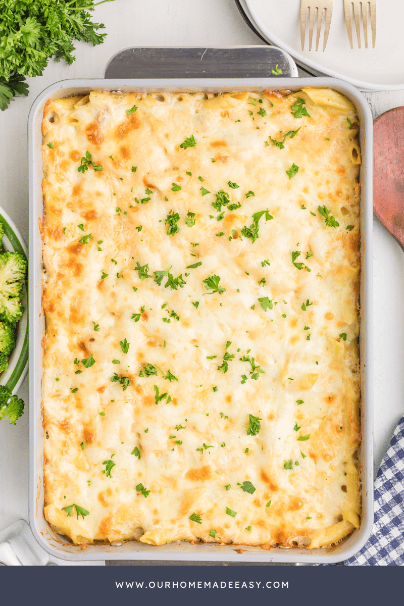 chicken alfredo casserole finished