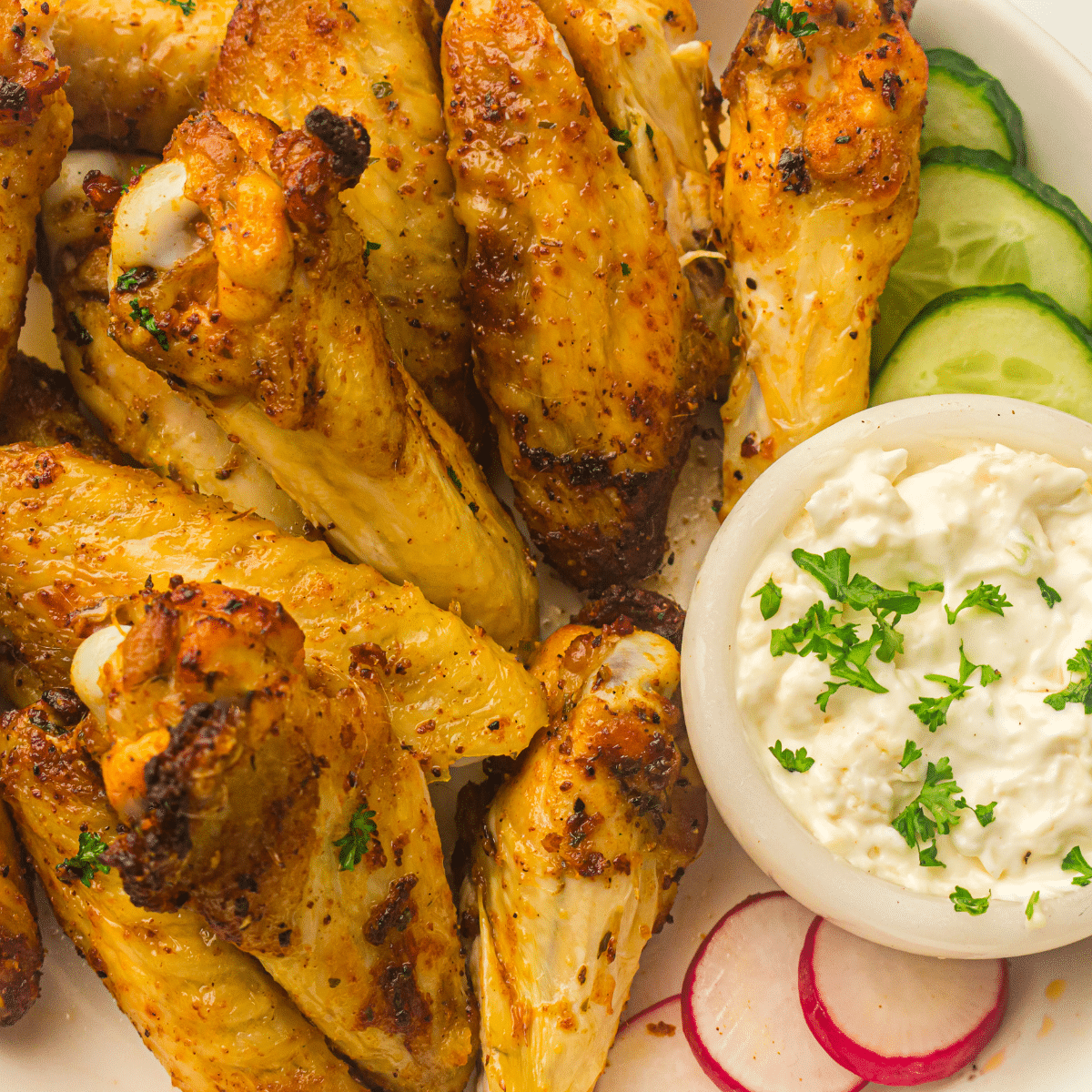 Air Fryer ranch wings on plate
