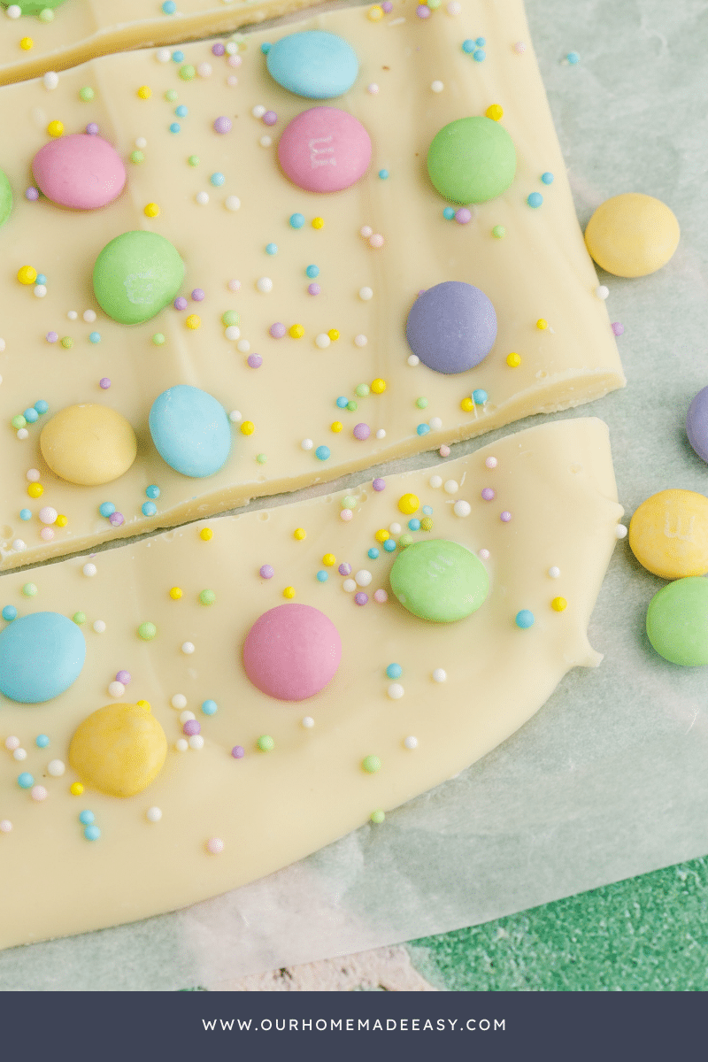 Close up of M&Ms and Easter sprinkles