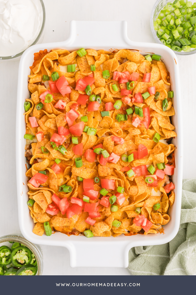 finished Frito pie casserole