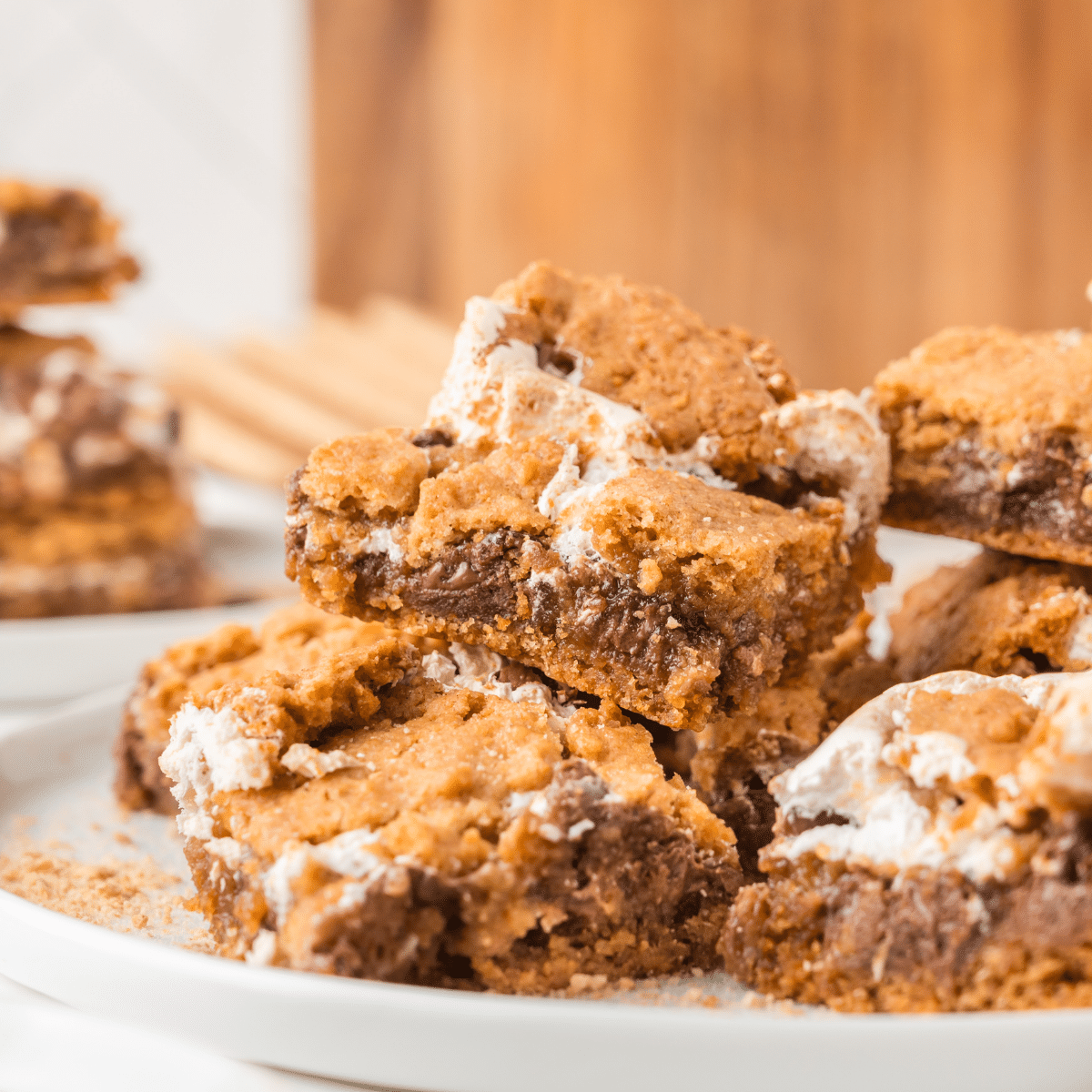 smore cookie bars on plate