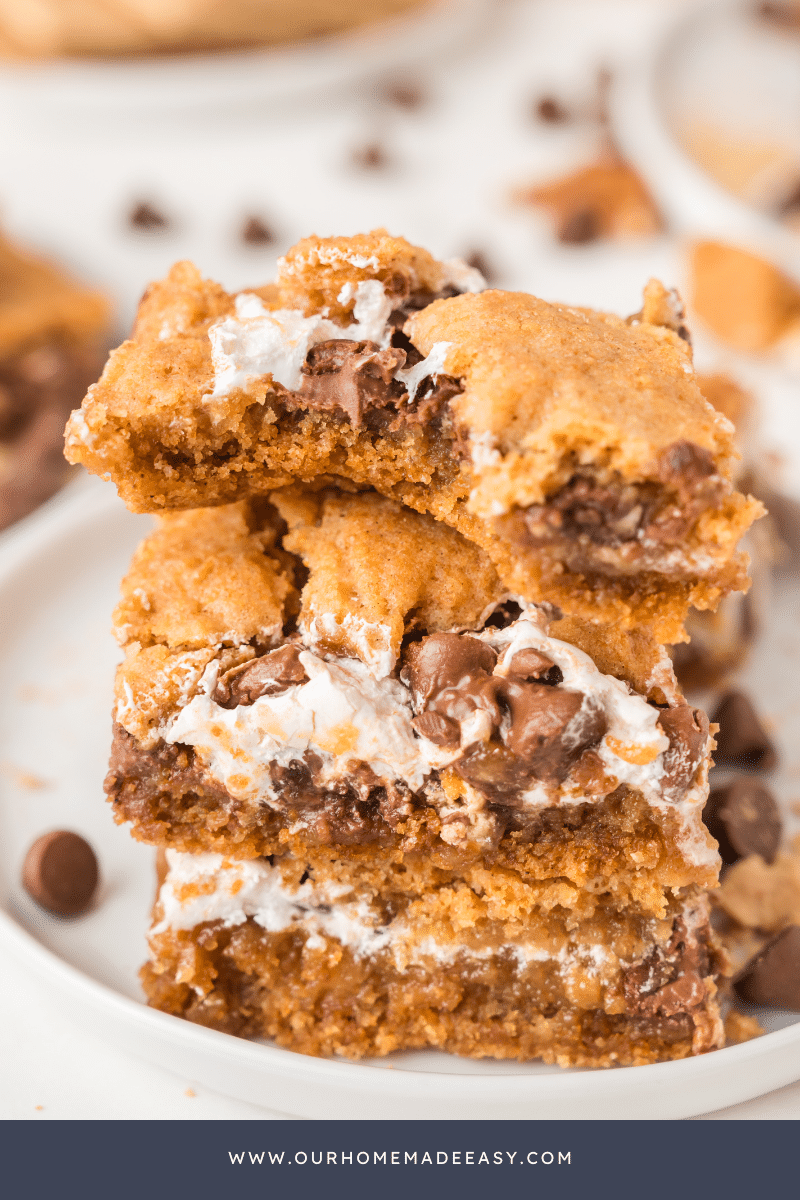 stack of cookie bars on plate