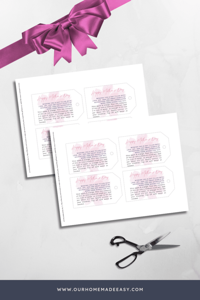 Mother's Day gift printable for the simmer pot