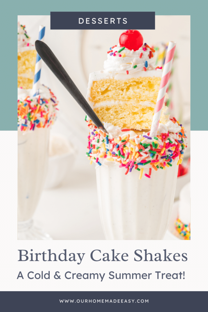 Birthday cake shake with text