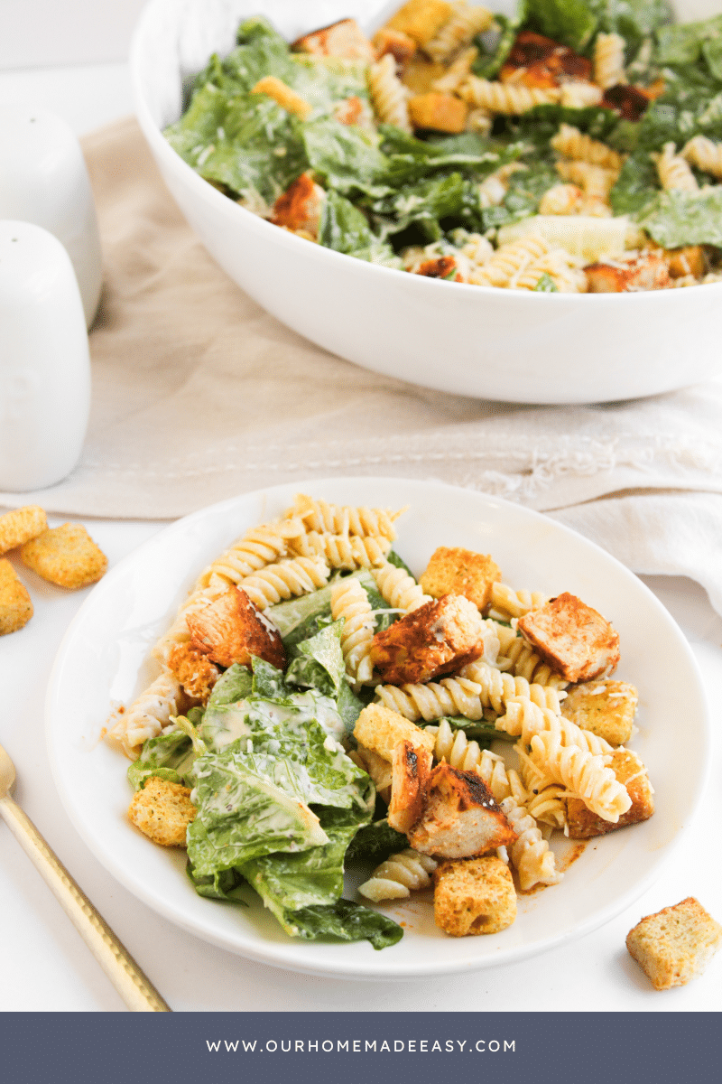 plated summer pasta salad
