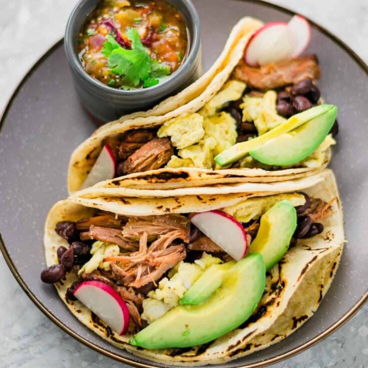 Image for Slow Cooker Pork Carnitas and Eggs Breakfast Tacos