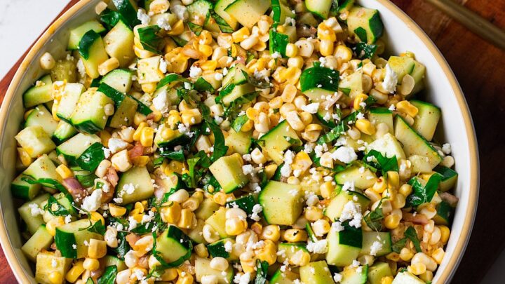 Image for Summer Corn and Cucumber Salad with basil